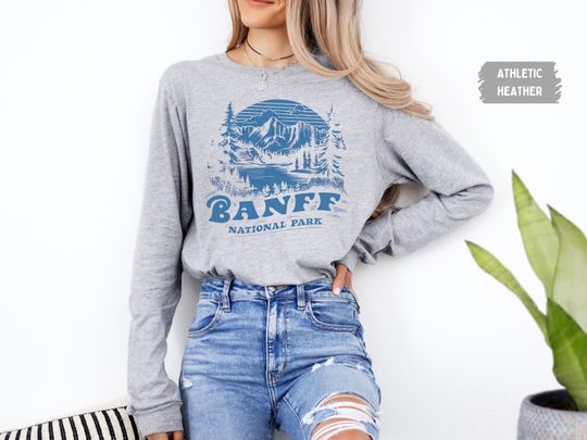 Banff National Park Vintage Sweatshirt, Canada Travel Sweatshirt, Outdoor Adventure Clothing, Nature Lover Gift
