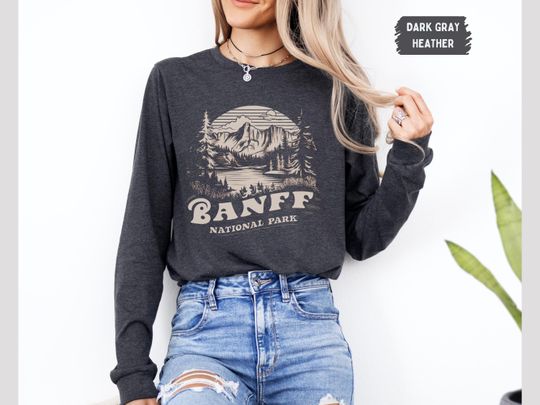 Discover Banff National Park Vintage Sweatshirt, Canada Travel Sweatshirt, Outdoor Adventure Clothing, Nature Lover Gift