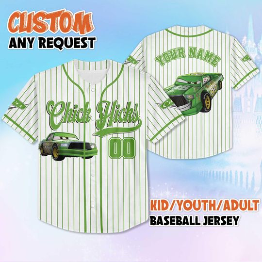 Discover Personalized Disney Chick Hicks Baseball Jersey, Custom Disney Cars Chick Hicks Jersey, Family Matching Outfit, Birthday Gift Idea