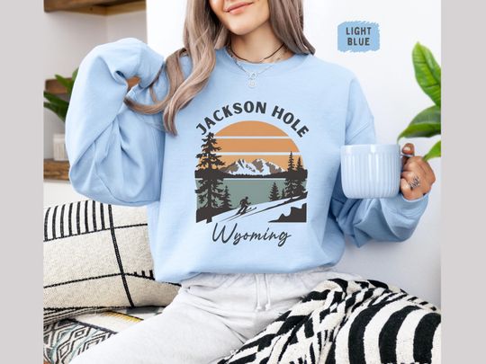 Jackson Hole Wyoming Sweatshirt, Mountain Lover Winter Apparel, Ski Resort Gift, Ski Trip Sweatshirt
