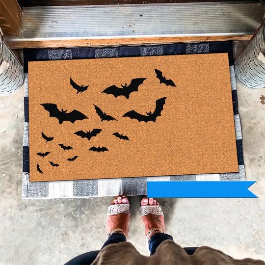 Spooky Bat Halloween Door Mat, Bats Welcome Mat, Fall Autumn Decor Gift, Home Doormatm, Its Freakin Bats Doormat, Halloween Doormat