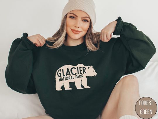 Discover Glacier National Park Sweatshirt, Vintage Montana Sweatshirt, Glacier National Park gifts, Glacier Souvenir Hiking, Camping Trip sweater
