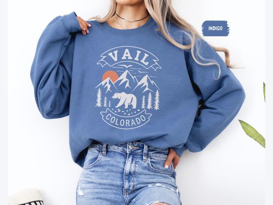 Vintage Vail Colorado Sweatshirt, Breckenridge Pullover, Deer Valley Sweater