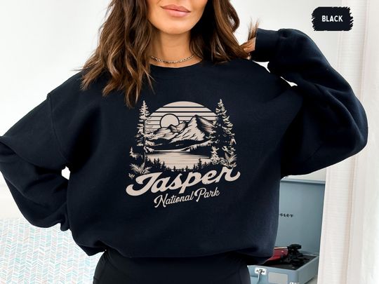 Vintage Jasper National Park Sweatshirt, Jasper Sweatshirt Jasper Sweater, Canadian Rockies Sweatshirt, Rocky Mountains Oversized sweat, Canada gift