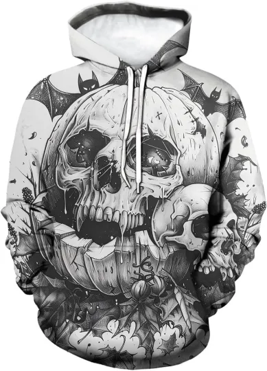 Discover 3D Halloween Hoodie – Spooky Pumpkin Graphic Sweatshirt Unisex Streetwear