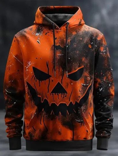 Discover Halloween Hoodie – Scary Pumpkin Head Pullover Sweatshirt Unisex Fashion