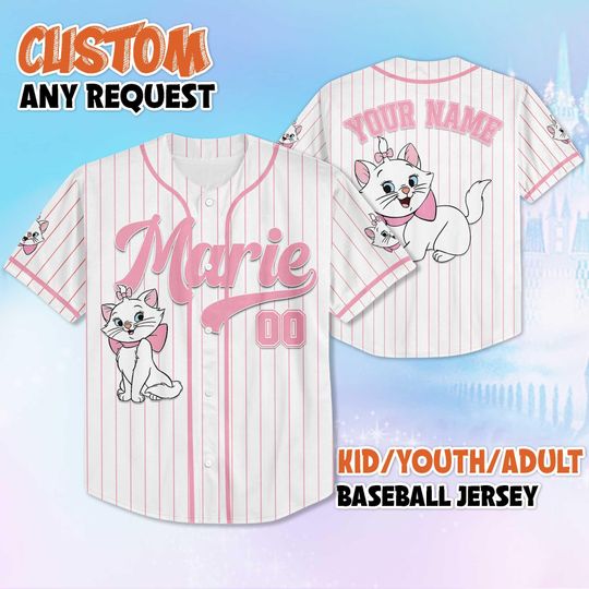 Discover Custom Disney Marie Cat Baseball Jersey, The Aristocats Baseball Shirt, Family Matching Outfit, Cute Disney Gift for Kids