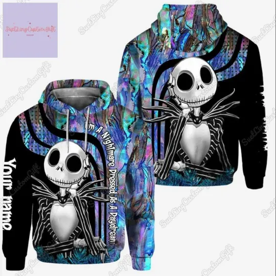 Discover Jack Skellington 3D Hoodie, Nightmare Before Christmas Hoodie, Movie Hoodie,Hall