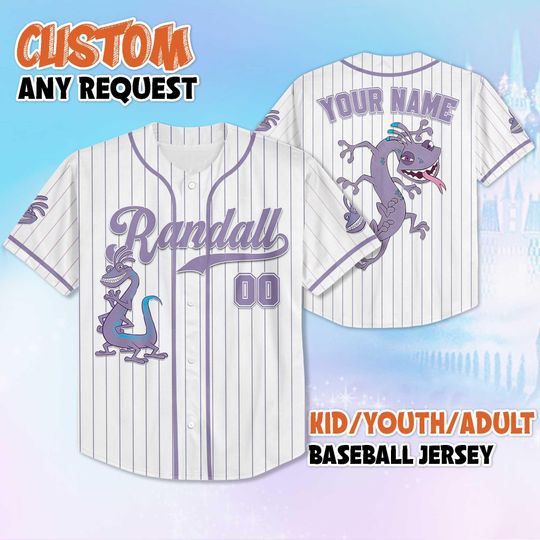 Discover Custom Randall Boggs Baseball Jersey, Disney Monsters Inc Jersey, Personalized Randall Boggs Shirt, Family Matching Outfit