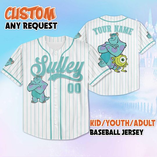 Discover Custom Sulley Baseball Jersey, Disney Monsters Inc Jersey, Personalized Disney Jersey Shirt, Family Matching Outfit