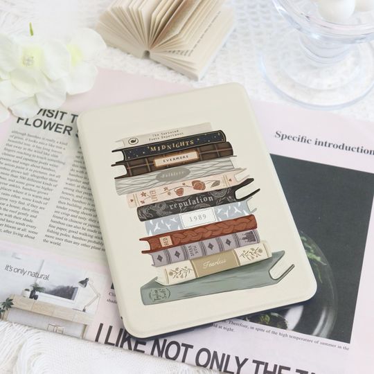 Discover Retro Books Kindle Custom Case With Hand Strap For Paperwhite 1/2/4,Kindle 2022,Kindle 10th 11th Gen,Colorsoft Cover,kindle case