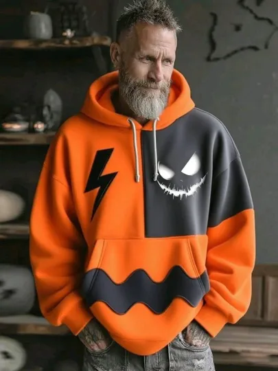 Discover Spooky Pumpkin Hoodie – Halloween Pullover Sweatshirt Streetwear Unisex