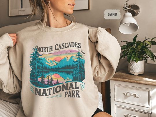 Vintage North Cascades National Park Sweatshirt, Washington Sweatshirt, North Cascades Sweater, Washington PNW Sweatshirt, Pacific Northwest Sweat