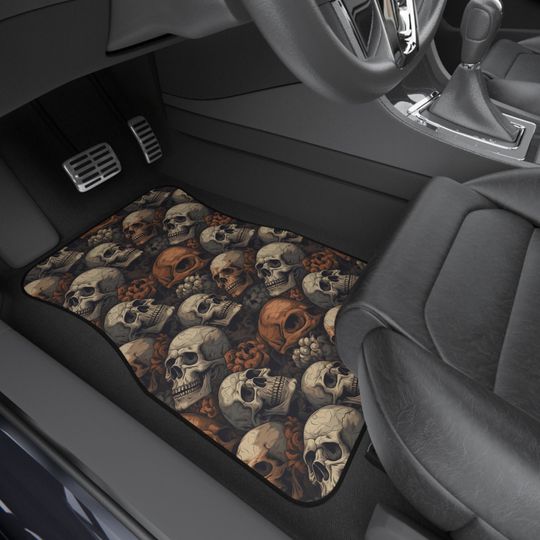 Discover Creepy Skull Car Mats (Set of 4)