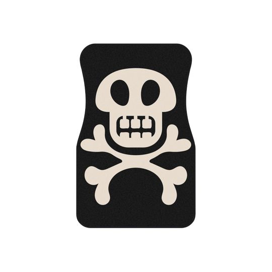 Skull & Crossbones Car Mats, Set of 4, Funky Car Accessories, Halloween Decor, Edgy Gift Idea, Unique Car Interior