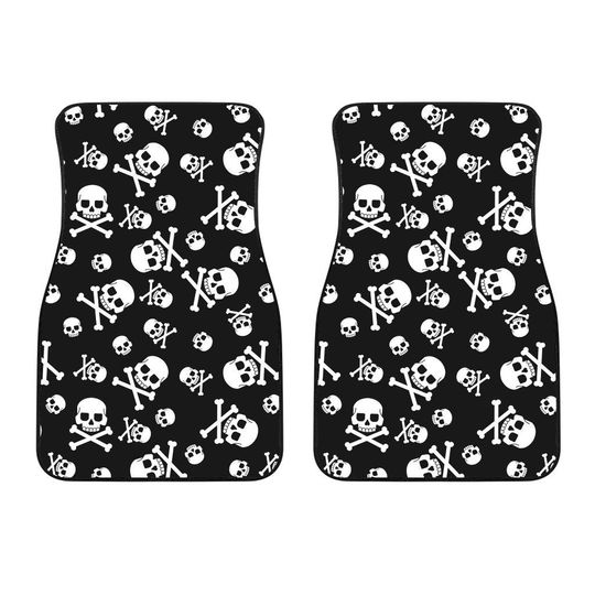 Discover Skull Car Mats: Waterproof Polyester, Skid-Free Grip