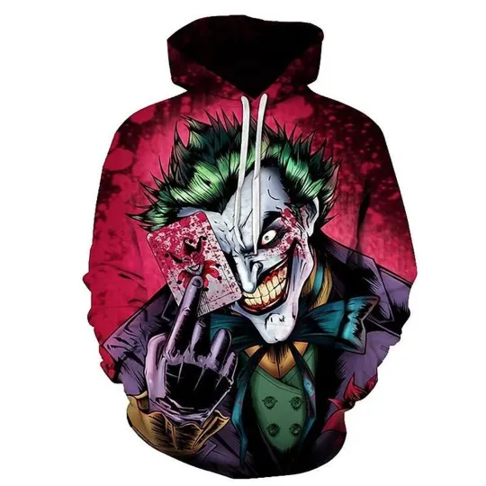 Discover \The Joker Horror Clown With Card Let Put A Smile On That Face Hoodie 3D Printed