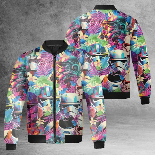 Discover Star Wars Colorful Floral Stormtrooper Lover Tropical Leaves Stormtrooper Jacket