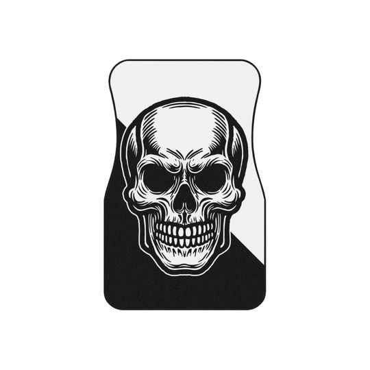 Discover Skull Car Mats, Stylish Auto Accessories, Perfect for Bikers, Halloween Decor, Unique Gift for Car Enthusiasts