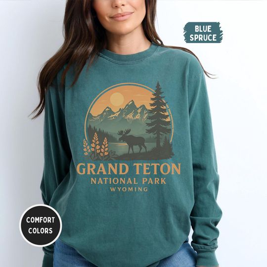 Discover Retro Grand teton National Park Sweatshirt, Gift for Outdoor Enthusiasts, Nature
