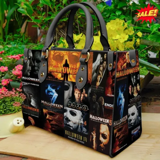 Halloween Leather Handbag - Michael Myers Design