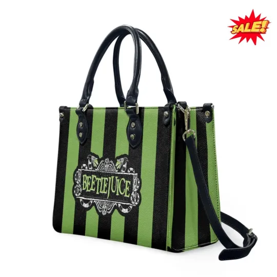 Halloween Beetlejuice Leather Bag