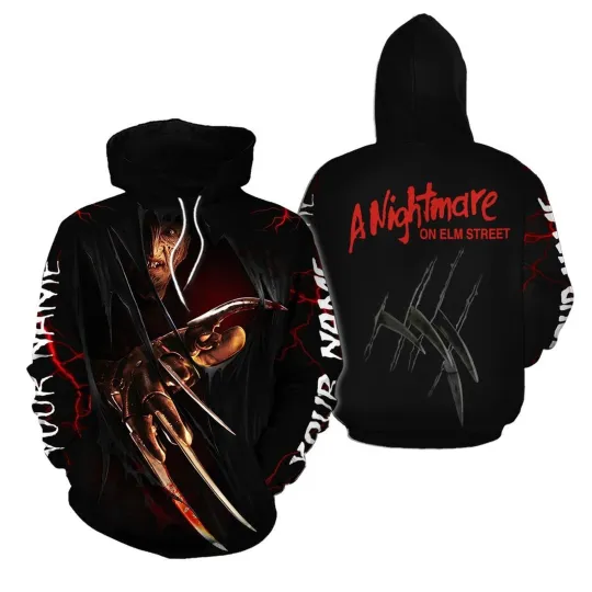 Freddy Krueger Hoodie, Horror Movie Unisex Hoodie