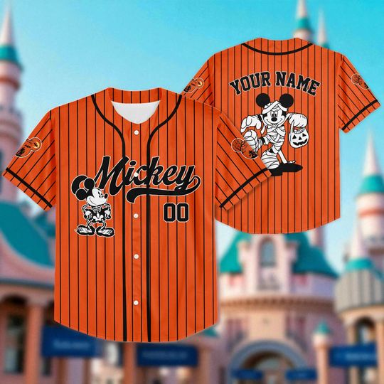 Discover Personalized Disney Mickey Halloween Baseball Jersey, Halloween Jersey Shirt