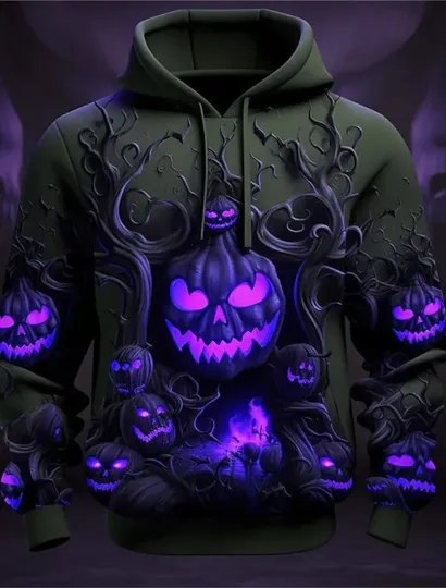 Halloween Hoodie – Pumpkin Head Creepy Graphic Sweatshirt