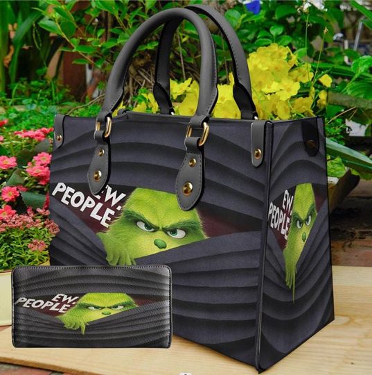Discover Personalized Funny Character Leather Handbag for Women,  Custom Leather Bag