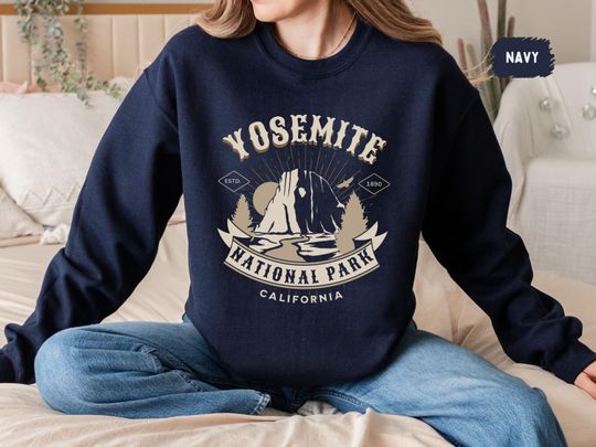 Discover Vintage Yosemite Sweatshirt, Yosemite Sweatshirt, Yosemite National Park Sweater, Yosemite Retro shirt, Yosemite Crewneck, Granola Girl gift