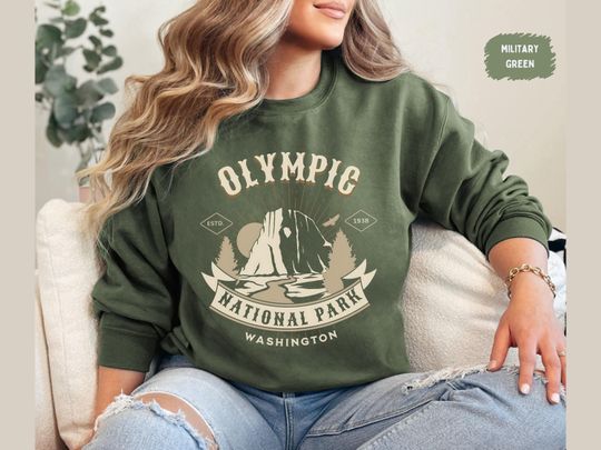 Olympic National Park Sweatshirt, Washington State Vintage Sweater, Olympic Family Trip Pacific Northwest Sweatshirt, Olympic Park Camping