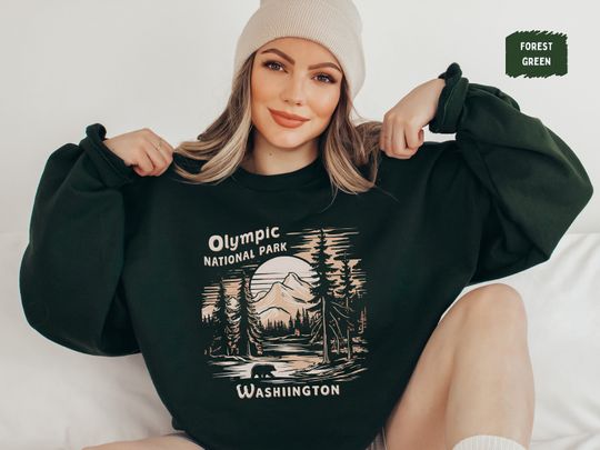 Olympic National Park Sweatshirt, Washington State Vintage Sweater, Olympic Family Trip Pacific Northwest Sweatshirt, Olympic Park Camping