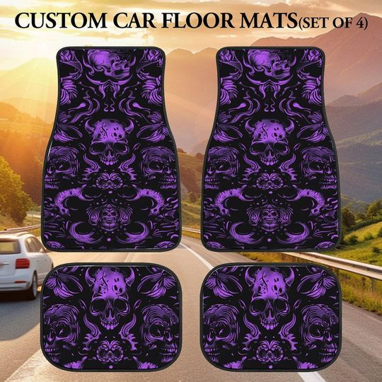 Discover Gothic Car Floor Mats Skulls Moths Gothcore Car Mats For Audi A6,S6 ,RS6 All Model Audi,BMW M X1 X2 X3 X4 X5 X6 X7 Mats for Your Car and SUV