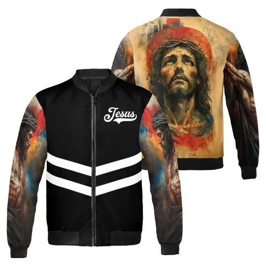 Discover Amazing Galaxy Jesus Religious Christian Xmas Gift Jesus Lovers Bomber Jacket
