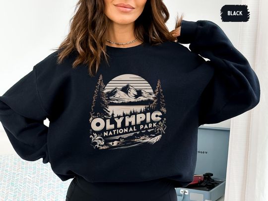 Olympic National Park Sweatshirt, Washington State Sweatshirt, Vintage Olympic National Park gifts, Retro Washington Sweater