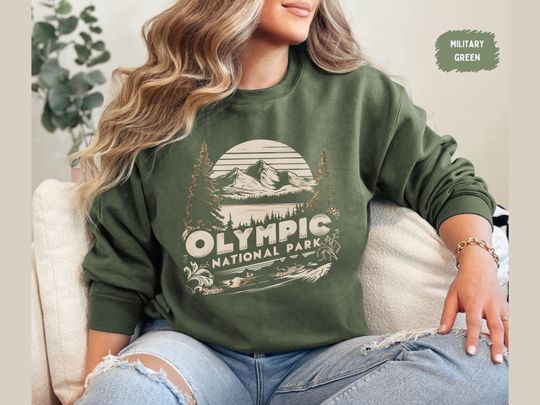 Olympic National Park Sweatshirt, Washington State Sweatshirt, Vintage Olympic National Park gifts, Retro Washington Sweater