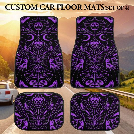 Discover Skulls Moths Gothcore Car Mats Gothic Car Floor Mats For Audi A6,S6 ,RS6 All Model Audi,BMW M X1 X2 X3 X4 X5 X6 X7 Mats for Your Car and SUV