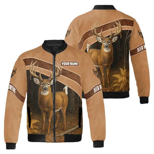 Discover Personalized Deer Hunting Gift For Hunters Hunting Season Wildlife Bomber Jacket