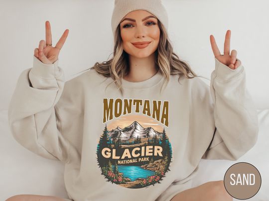 Discover Glacier National Park Sweatshirt, Vintage Montana Sweatshirt, Glacier National Park gifts Glacier Souvenir Hiking&nbsp;shirt Camping Trip sweater