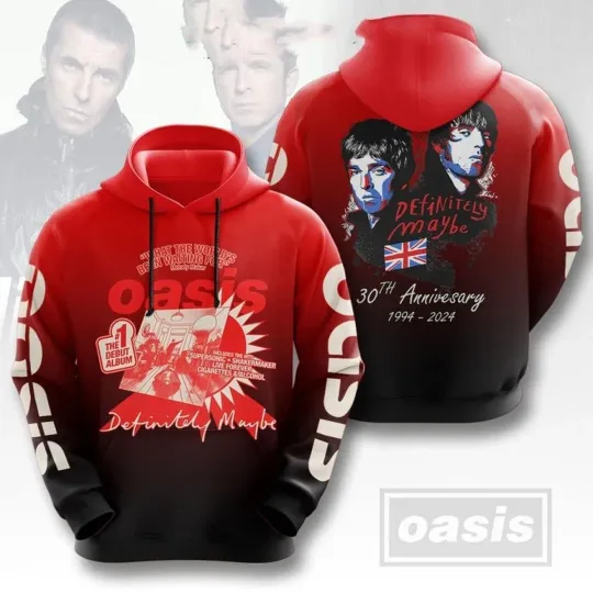 Discover 3D hoodie Oasis The First Debut Album 30th Anniversary 1994-2024 Hoodie