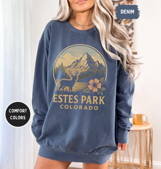 Discover Estes Park Colorado Sweatshirt, Rocky Mountain National Park Souvenir