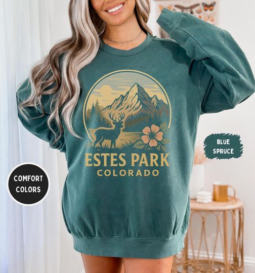 Estes Park Colorado Sweatshirt, Rocky Mountain National Park Souvenir