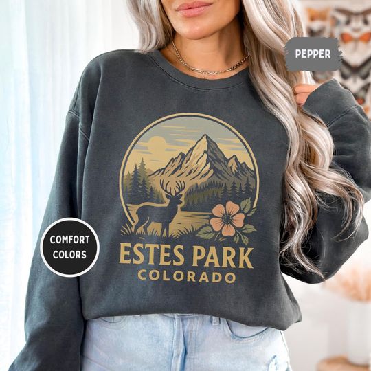 Discover Estes Park Colorado Sweatshirt, Rocky Mountain National Park Souvenir