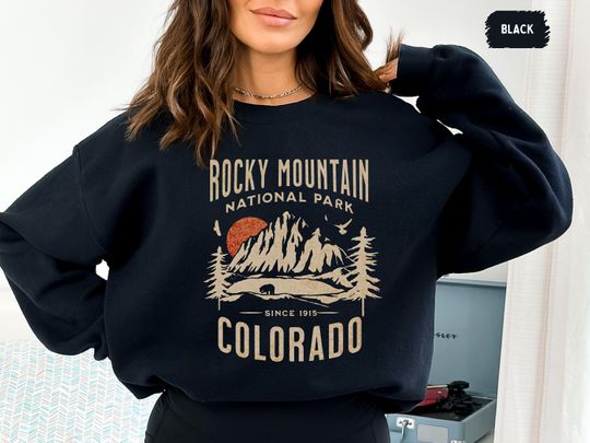 Discover Vintage Rocky Mountain National Park Sweatshirt, Retro Colorado Sweater, Rocky Mountain National Park