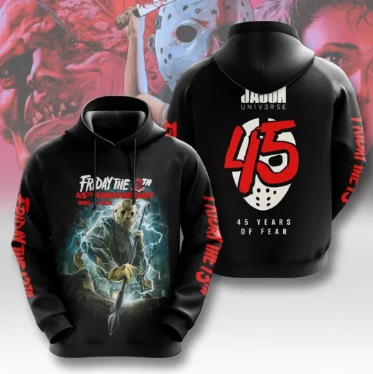 Discover 45 Years Of Fear Hot New Friday the 13th 3D Hoodie New Best