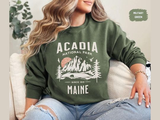Discover Acadia National Park Sweatshirt, Maine Sweatshirt, Vintage Acadia National Park gifts, Retro Maine Sweater