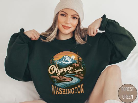 Olympic National Park Sweatshirt, Vintage Washington Sweatshirt, Olympic National Park gifts, Olympic Park Souvenir Hiking