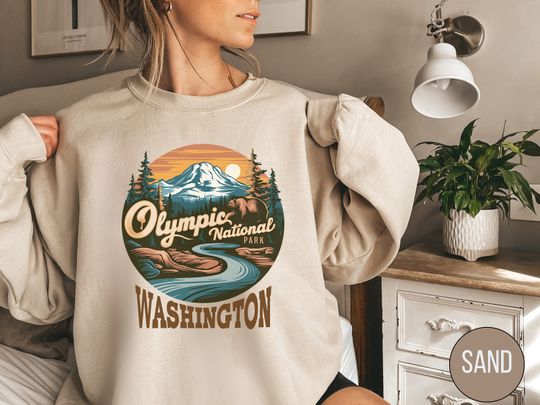 Olympic National Park Sweatshirt, Vintage Washington Sweatshirt, Olympic National Park gifts, Olympic Park Souvenir Hiking