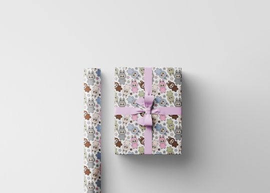 Discover Cute Monsters Wrapping Paper Birthday Gift Wrap Kawaii party wrap Cartoon Creature Kids Teens Birthday party custom Gifts wrapping paper